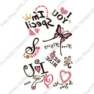 Temporary Tattoo Waterproof butterfly letter glitter child aa049 Tattoos stickers body art Tattoos stickers
