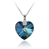 Sterling Silver Bermuda Blue Swarovski Elements Heart Pendant, 18 41KgiSB6A0L. SL160 Sterling Silver Bermuda Blue Swarovski Elements Heart Pendant, 18