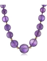 6-14mm Graduated Amethyst Necklace Accented with 14k Yellow Gold Beads and Clasp Necklace (170.00 cttw), 18"