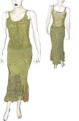 Girl Skirt Set in Georgette Embroidery Womens Casual Sundresses Size P (skts081)