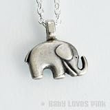 Silver Elephant Necklace - Cute elephant charm