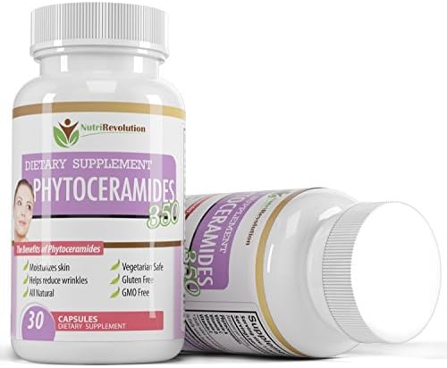 Phytoceramides 350 mg - 30 Capsules Plant Derived Gluten Free Pills - 30 Days Supply - Vitamin A C D E - Skin Hydration Treatment, Renew your Hair and Nails From Within - Premium Anti Aging Skin Care Product (30)