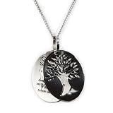 Stainless Steel Serenity Prayer Tree Pendant satin/shiny polished