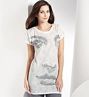 Scoop Neck Face Print Burnout T-Shirt Scoop Neck Face Print Burnout T-Shirt