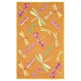 Accents Orange Dragonflies Hooked Area Rug Size: 8 x 10