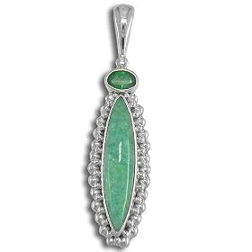 Buy Sterling Silver Amazonite and Emerald Pendant By Sajen by Amazon.com Collection