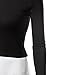 Doublju Womens Basic Long Sleeve Crop Top BLACK SMALL
