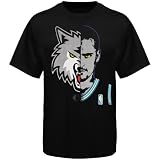 NBA Majestic Kevin Love Minnesota Timberwolves Logo Man T-Shirt - Black (Small)