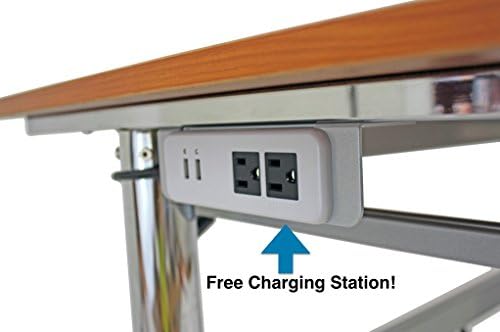 Rebel Desk Adjustable Height Standing Desk with Teak Top