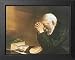 Framed Daily Bread Man Praying At Dinner Table Grace Religious Picture 10x12 Art Print