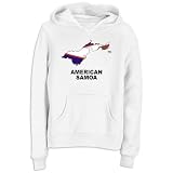 American Samoa - Country Map Color Pays Sweat à capuche Femme (Blanc, tailles X-Small - XXX-Large)