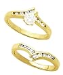 14K Yellow Gold Diamond Wedding Set - 0.49 Ct.