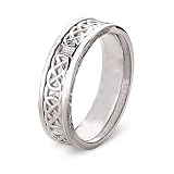 14k White Gold Men's Celtic Wedding Ring, 7mm
