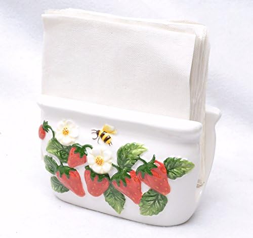 Ceramic Napkin Holder Strawberry Design Pattern