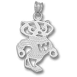 University of Wisconsin Bucky 2 Sided 3/4 Pendant (Silver)
