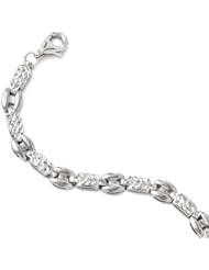 Leslies 14K White Gold Diamond-cut Bracelet Length 7.25"