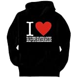 I LOVE Half-Pipe Skateboarding CLASSIC Sports Mens Hoodie (Black, Sizes X-Small - XXX-Large)