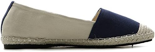 Ollio Women's Ballet Shoe Espadrille Canvas Flat (8.5 B(M) US, Navy)