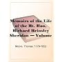 Memoirs of the Life of the Rt. Hon. Richard Brinsley Sheridan  Volume 01