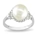 Sterling Silver 9-9.5mm Freshwater Cultured Pearl Ring, Size 7