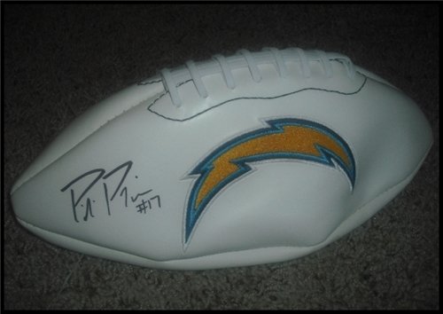 Philip Rivers Autographed/Hand Signed San Diego Chargers Logo Football