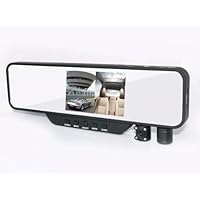 T&J World TM Rearview Mirror DVR with Double lens Dual Swivel Camera and 3.5 Inch LCD Screen