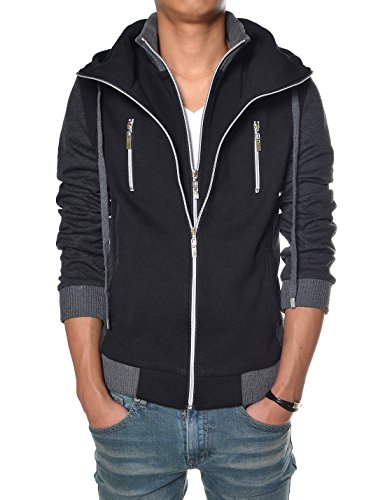 TheLees Men's Slim Fit Hood Cotton Jacket