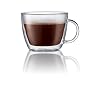 Bodum Bistro Double-Wall Insulated Glass Caf� Latte Mug, Set of 2