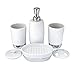 MODONA Four Piece PORCELAIN Bathroom Accessories Set - CHROME SS304 BASE - Arora / Flora Series