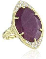 Judith Ripka "Lasso" Pointed Oval Flat Stone Ring