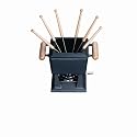 Staub SQUARE FONDUE WOOD HANDLES BLACK