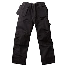 Blaklader Workwear Heavy Worker Pant with Utility Pockets, 38-Inch Waist, 34-Inch Length, 13-Ounce Cotton Twill Black/Black