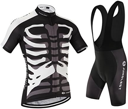 (3D pad)(Type:Set(Black Bib) size:S) breathable Jersey For Men windbreaker Cycling Short performance vest Jerseys Fashion Sleeve perspiration