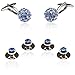 Cuff-Daddy Crystal Ball Cufflinks Studs Blue with Presentation Box