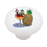 Tropical Cocktail Decorative High Gloss Ceramic Drawer Knob