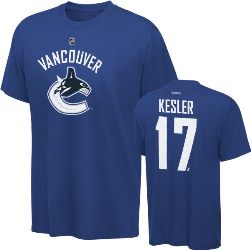 Vancouver Canucks Ryan Kesler Reebok Alternate Royal Blue T Shirt (Small)