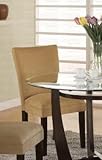 Set of 2 Parson Dining Chairs Gold Ochre Microfiber