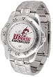 Massachusetts Minutemen Suntime Mens Sports Watch w/ Steel Band - NCAA College Athletics