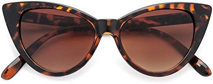 Kids / Young Girls Super Cat Eye Vintage Fashion Inspired Mod Eyewear / Sunglasses (Tortoise-Bronze)