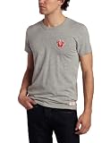 True Religion Men039s Double Puff Horseshoe Short Sleeve Crewneck Tee Heather Grey XX-Large