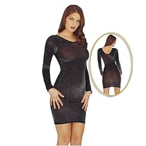 Clubwear Black & Silver Long Sleeved Dress (S-M)