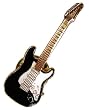 Miniature Black & White Electric Guitar Tie Tac Lapel Pin