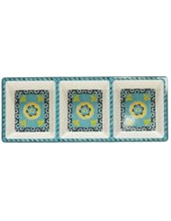 From Amazon.com. Click for details:
 Kitchen: Certified International Mexican Tile 3-Section Tray, 14-1/2-Inch by 5-3/4-Inch - Certified International Kitchen: Certified International Mexican Tile 3-Section Tray, 14-1/2-Inch by 5-3/4-Inch - Certified International