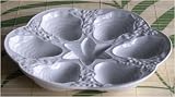 Assiette à 6 Huîtres en porcelaine blanche