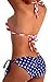 Dasbayla Women's Padded Bandeau Bikini Set USA American Flag String Bathing Suits L