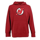NHL New Jersey Devils Signature Hood Long Sleeve Hooded Fleece, Dark Red, Large
