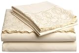 Pike Street 100% Cotton 400-Thread Count Heirloom Lace Embroided Sheet Set, Ivory, Full
