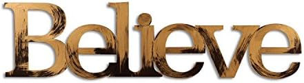 3-dimensional, hand-painted letters and words. Christmas Believe Sign, 6 x 22.5"