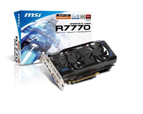 MSI Computer Corp. ATI Radeon HD7770 1020 MHz 1GB DDR5 PCI-Express 3.0 x16 Graphics Cards R7770-2PMD1GD5/OC
