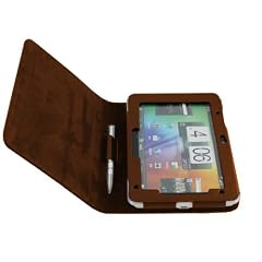 Navitech Exekutive braune 100% Premium Leder Flip Tragetasche Mit Einstellbarem St�nder F�r Das HTC Flyer 7 Zoll Android PC Tablet 16GB 32GB 64GB 3G Und WiFi